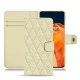 OnePlus 9 Pro leather case - Ivoire - Couture ( Sleek P C12 - White ) 