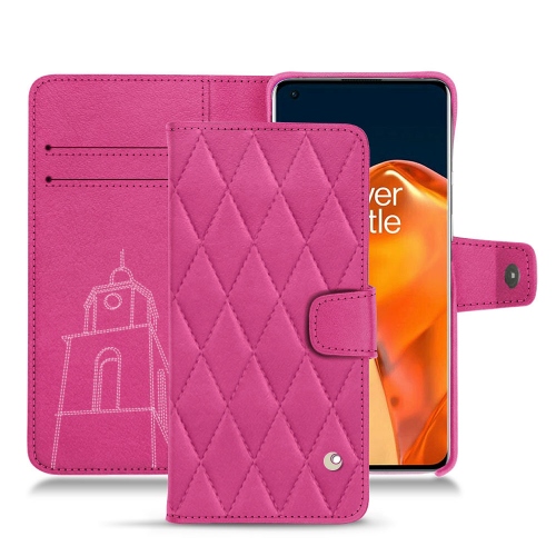 OnePlus 9 Pro用のスタイリッシュなレザーケースRose BB - Couture ( Pantone #DB599F )