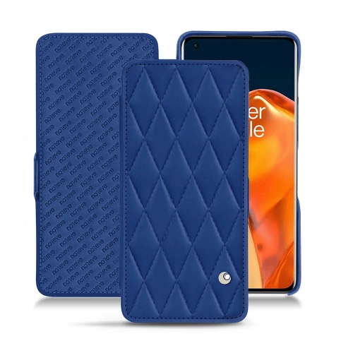 Custodia in pelle premium per OnePlus 9 ProBleu océan - Couture ( Nappa - Pantone #15458a) 