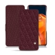 OnePlus 9 Pro leather case - Lie de vin - Couture ( Pantone 5115C ) 