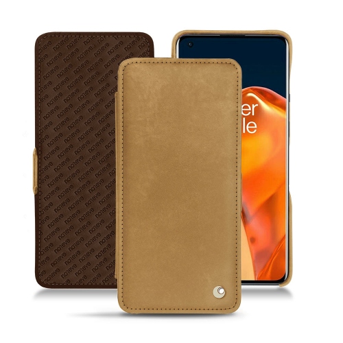 Premium-Ledertasche für OnePlus 9 ProSable vintage ( Pantone #9b7340 ) 