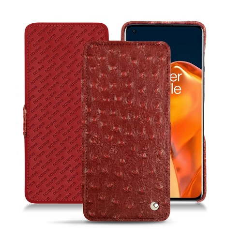 Housse en cuir haut de gamme pour OnePlus 9 ProAutruche ciliegia ( Pantone #a4343a ) 
