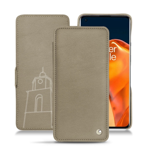 Custodia in pelle premium per OnePlus 9 ProDarboun sabla ( Pantone #BCB1A1 )