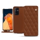 OnePlus 9 Pro leather case - Marron - Couture ( Nappa - Pantone 1615C ) 