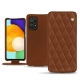 Samsung Galaxy A52 leather case - Marron - Couture ( Nappa - Pantone 1615C ) 