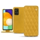 Lederschutzhülle Samsung Galaxy A52 - Jaune soulèu - Couture