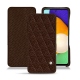 Samsung Galaxy A52 leather case - Châtaigne - Couture ( Pantone 476C ) 