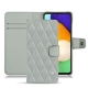 Samsung Galaxy A52 leather case - Gris - Couture ( Nappa - Pantone W428C ) 