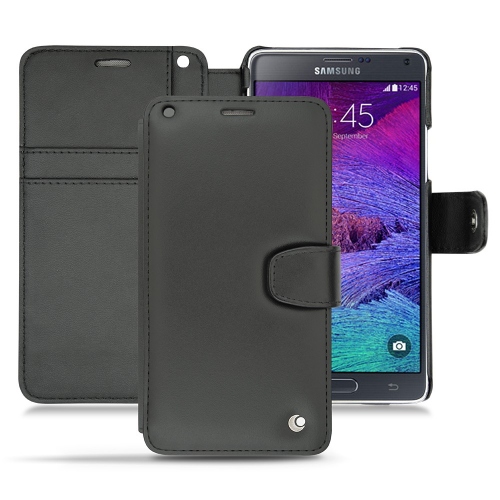 가죽 커버 Samsung SM-N910 Galaxy Note 4  - Noir ( Nappa - Black ) 
