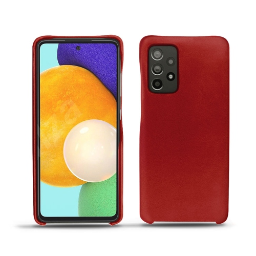 Coperture posteriori in pelle per Samsung Galaxy A52Rouge ( Nappa - Pantone #d50032 ) 