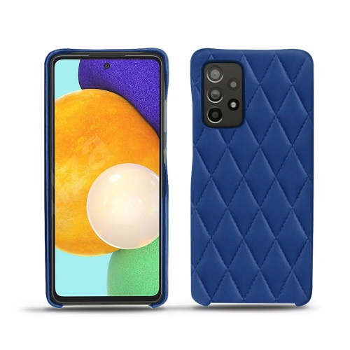Leather back covers for Samsung Galaxy A52Bleu océan - Couture ( Nappa - Pantone #15458a) 