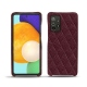 Samsung Galaxy A52 leather cover - Lie de vin - Couture ( Pantone 5115C ) 