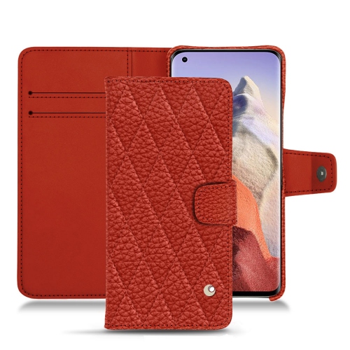 Housse en cuir à rabat horizontal pour Xiaomi Mi 11 UltraPapaye - Couture ( Pantone #b54317 ) 