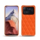 Coque cuir Xiaomi Mi 11 Ultra - Orange fluo - Couture