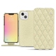 Housse cuir Apple iPhone 13 mini - Ivoire - Couture ( Sleek P C12 - White ) 