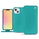 Apple iPhone 13 mini leather case - Bleu fluo