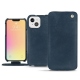 Capa em pele Apple iPhone 13 mini - Jean vintage ( Roughtcut - Pantone 285U  ) 