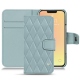 Apple iPhone 13 mini leather case - Bleu ciel - Couture ( Nappa - Pantone 277C ) 