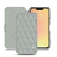 Apple iPhone 13 mini leather case - Gris - Couture ( Nappa - Pantone W428C ) 