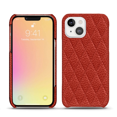 Luxurious leather case for your iPhone 13 miniPapaye - Couture ( Pantone #b54317 ) 