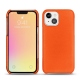 Apple iPhone 13 leather cover - Orange fluo