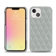 Coque cuir Apple iPhone 13 - Gris - Couture ( Nappa - Pantone W428C ) 