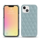 Apple iPhone 13 leather cover - Bleu ciel - Couture ( Nappa - Pantone 277C ) 