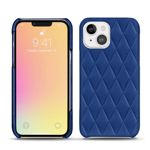 Coque en cuir : meilleurs accessoires pour votre iPhone 13 Bleu océan - Couture ( Nappa - Pantone #15458a) 