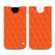 Pochette cuir Apple iPhone 13 - Orange fluo - Couture