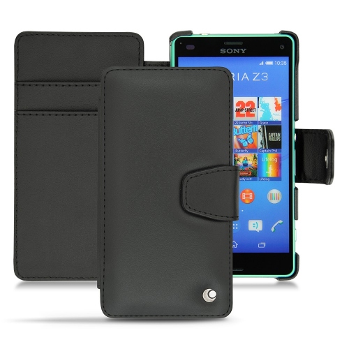 Sony Xperia Z3 Compact  leather case - Noir ( Nappa - Black ) 