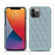 Coque cuir Apple iPhone 13 Pro Max - Bleu ciel - Couture ( Nappa - Pantone 277C ) 