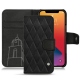 Apple iPhone 13 Pro leather case - Negre poudro - Couture