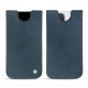 Apple iPhone 13 Pro leather pouch - Jean vintage ( Roughtcut - Pantone 285U  ) 