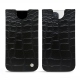 Pochette cuir Apple iPhone 13 Pro - Crocodile nero