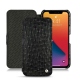 Capa em pele Apple iPhone 13 Pro - Autruche nero