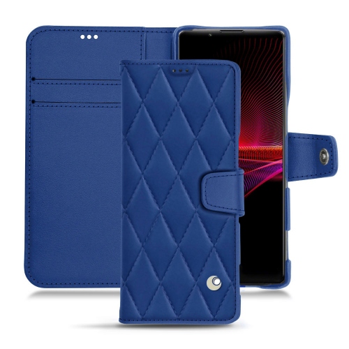 Funda Premium para Sony Xperia 1 IIIBleu océan - Couture ( Nappa - Pantone #15458a) 