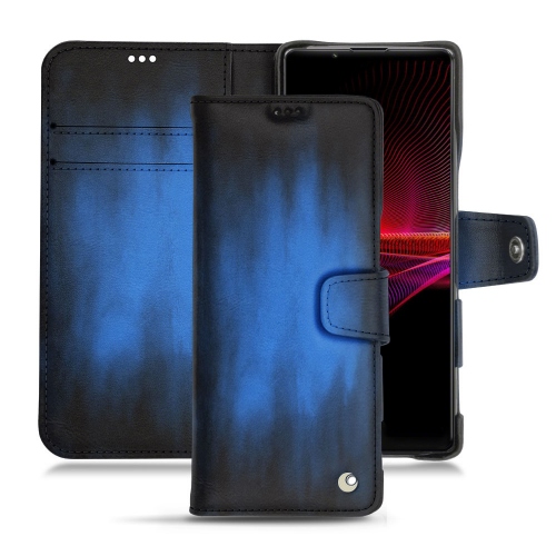 ソニーXperia 1 III用プレミアムカバーBleu Patine