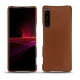 Custodia in pelle Sony Xperia 1 III - Marron ( Nappa - Pantone 1615C ) 