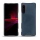 Custodia in pelle Sony Xperia 1 III - Jean vintage ( Roughtcut - Pantone 285U  ) 