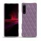 Coque cuir Sony Xperia 1 III - Lilas - Couture ( Nappa - Pantone 2645U ) 