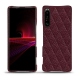 Coque cuir Sony Xperia 1 III - Lie de vin - Couture ( Pantone 5115C ) 
