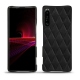 Custodia in pelle Sony Xperia 1 III - Negre poudro - Couture