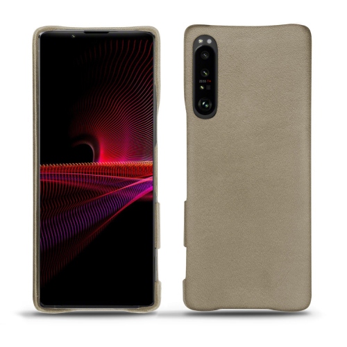 Leather rear shells for Sony Xperia 1 IIIDarboun sabla ( Pantone #BCB1A1 )