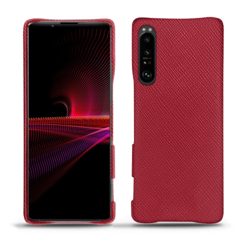 Leather rear shells for Sony Xperia 1 IIIRouge passion ( Pantone #a6192e ) 