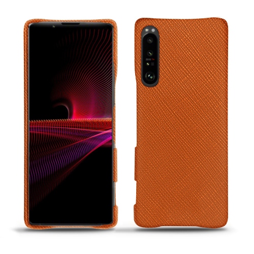 Leather rear shells for Sony Xperia 1 IIIOrange vibrant ( Pantone #e36b39 ) 