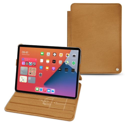  Apple iPad mini 6 용 세련된 가죽 커버Castan esparciate ( Pantone #824F2A )