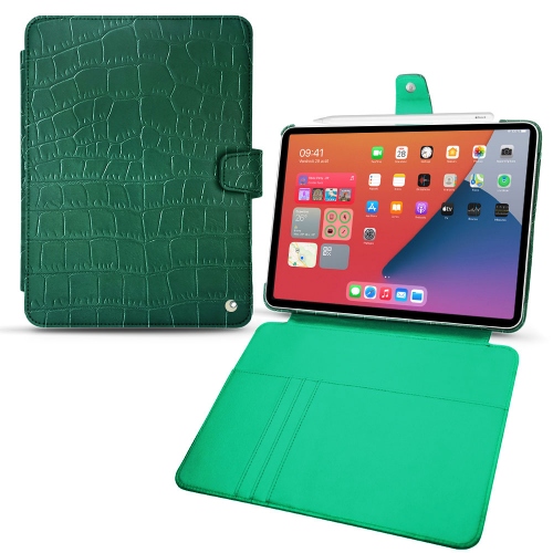 Capas de couro para Apple iPad mini 6Crocodile pino ( Pantone #173F35 ) 