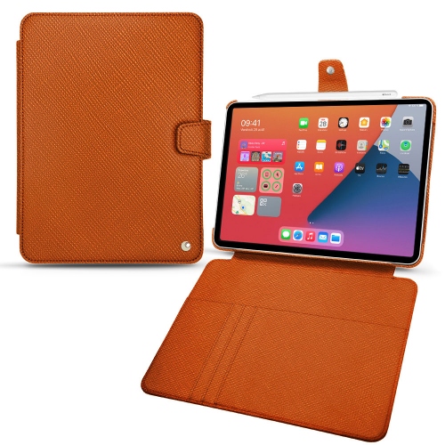 Apple iPad mini 6 용 가죽 커버Orange vibrant ( Pantone #e36b39 ) 