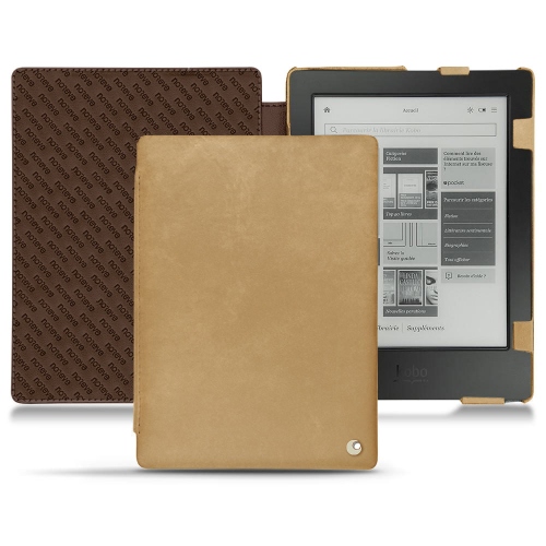 Lederschutzhülle Kobo Aura H2OSable vintage ( Pantone #9b7340 ) 