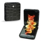 Custodia in pelle Samsung Galaxy Z Flip3 - Crocodile nero